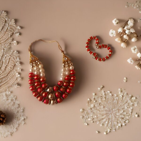 Royal Red Beaded Necklace Set