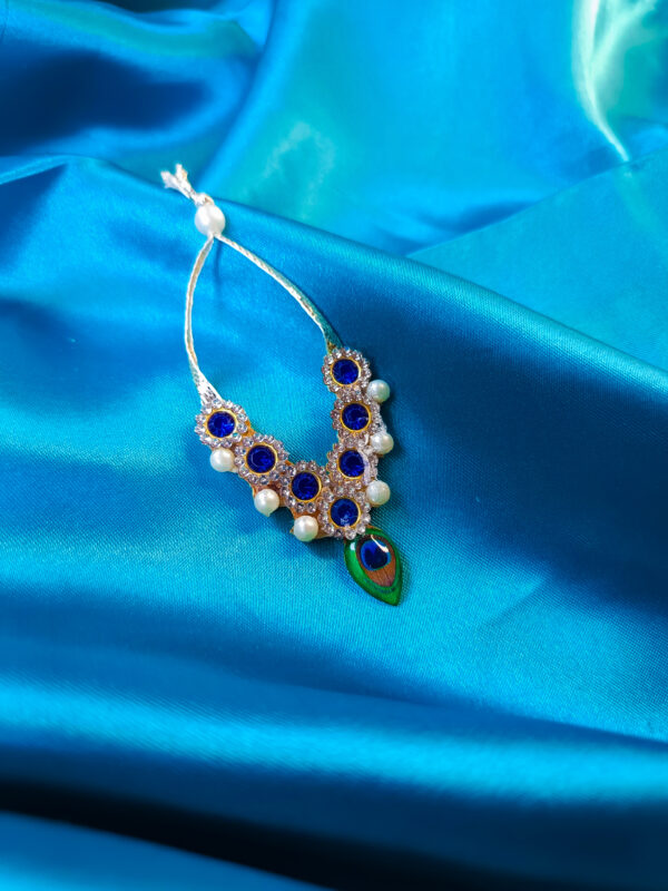 Peacock-Inspired Pendant with Blue Gem - Image 2