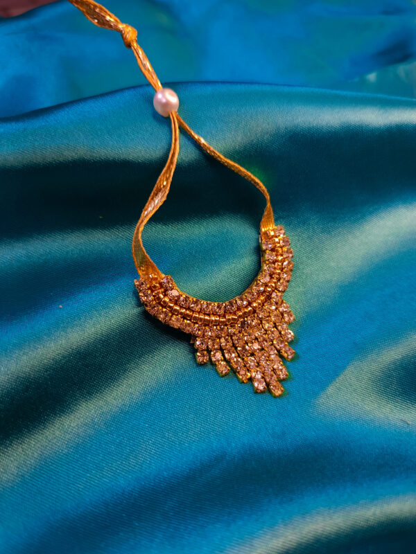 Rhinestone Necklace with Golden touch